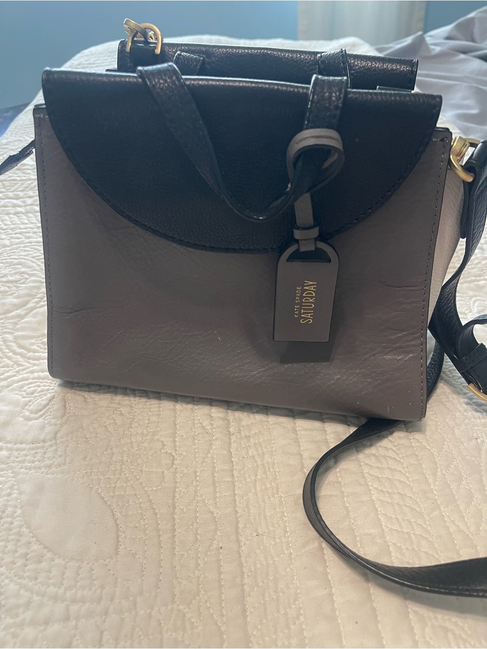 kate spade Two-Tone Black and Gray Satchel